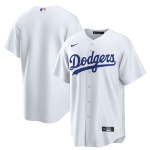 Nike MLB White and Blue Dodgers Shirt